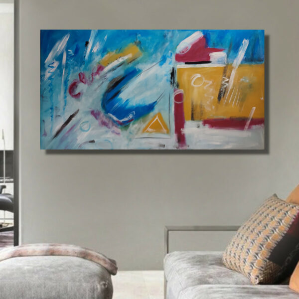 quadro per soggiorno astratto fatto a mano-150x80-c873 - immagine 2