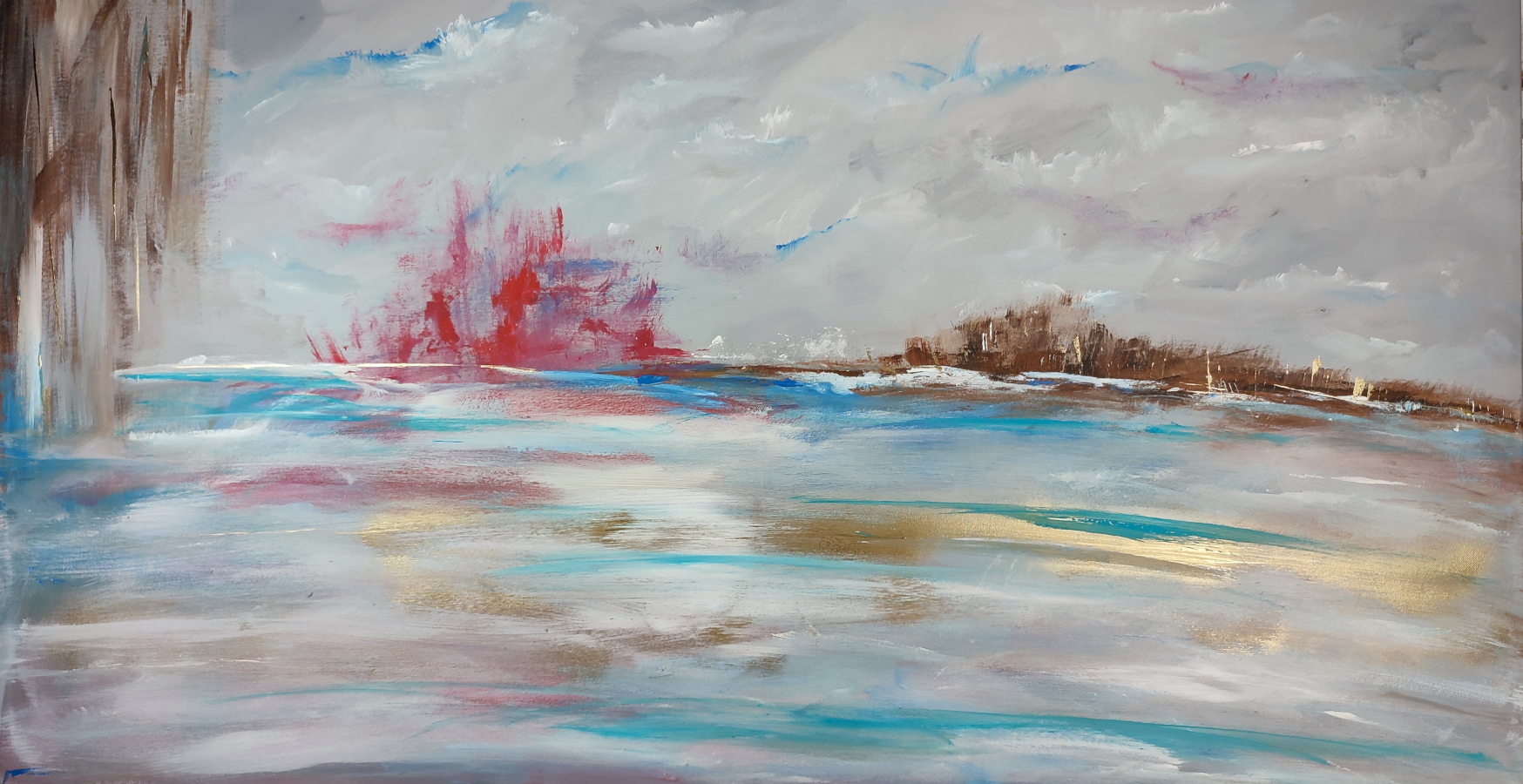 Quadro Astratto paesaggio Moderno per Soggiorno Elegante | Arte Contemporanea su Tela-c888(Copia) - immagine 4